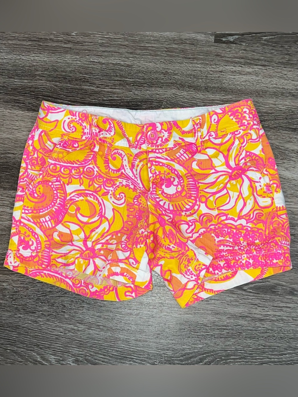 Lilly Pulitzer ‘The Callahan Short’ Bright Pink & Yellow Women’s Shorts 4